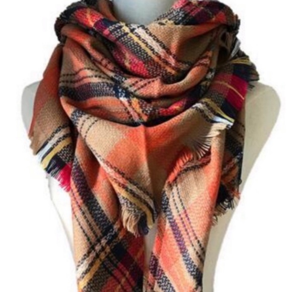 5⭐️Rated! Cozy Plaid Blanket Scarf - Picture 1 of 8